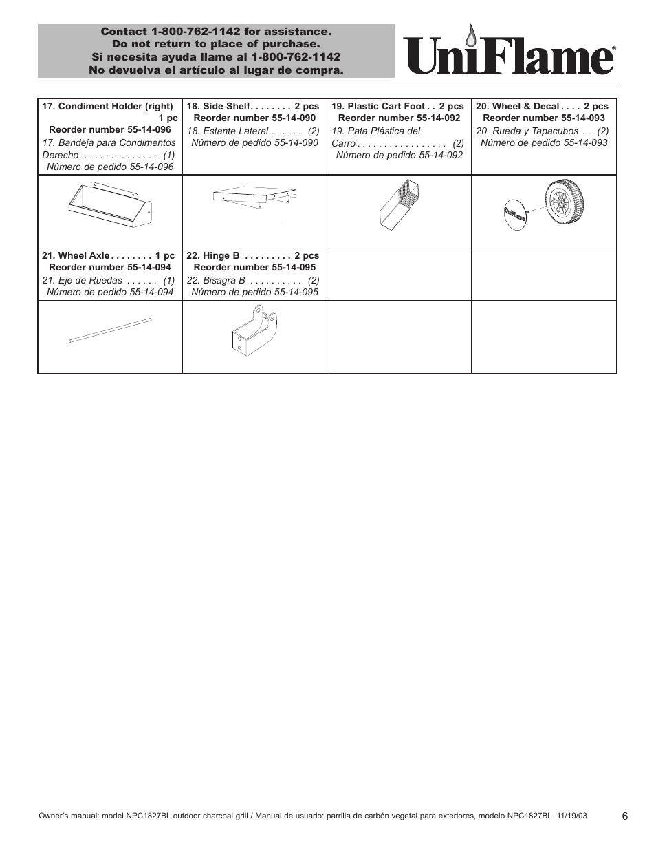 Blue Rhino UniFlame NPC1827BL User Manual | Page 7 / 26