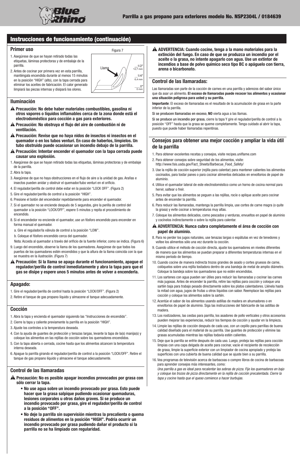 Instrucciones de funcionamiento (continuación) | Blue Rhino NSP2304L / 0184639 User Manual | Page 18 / 20