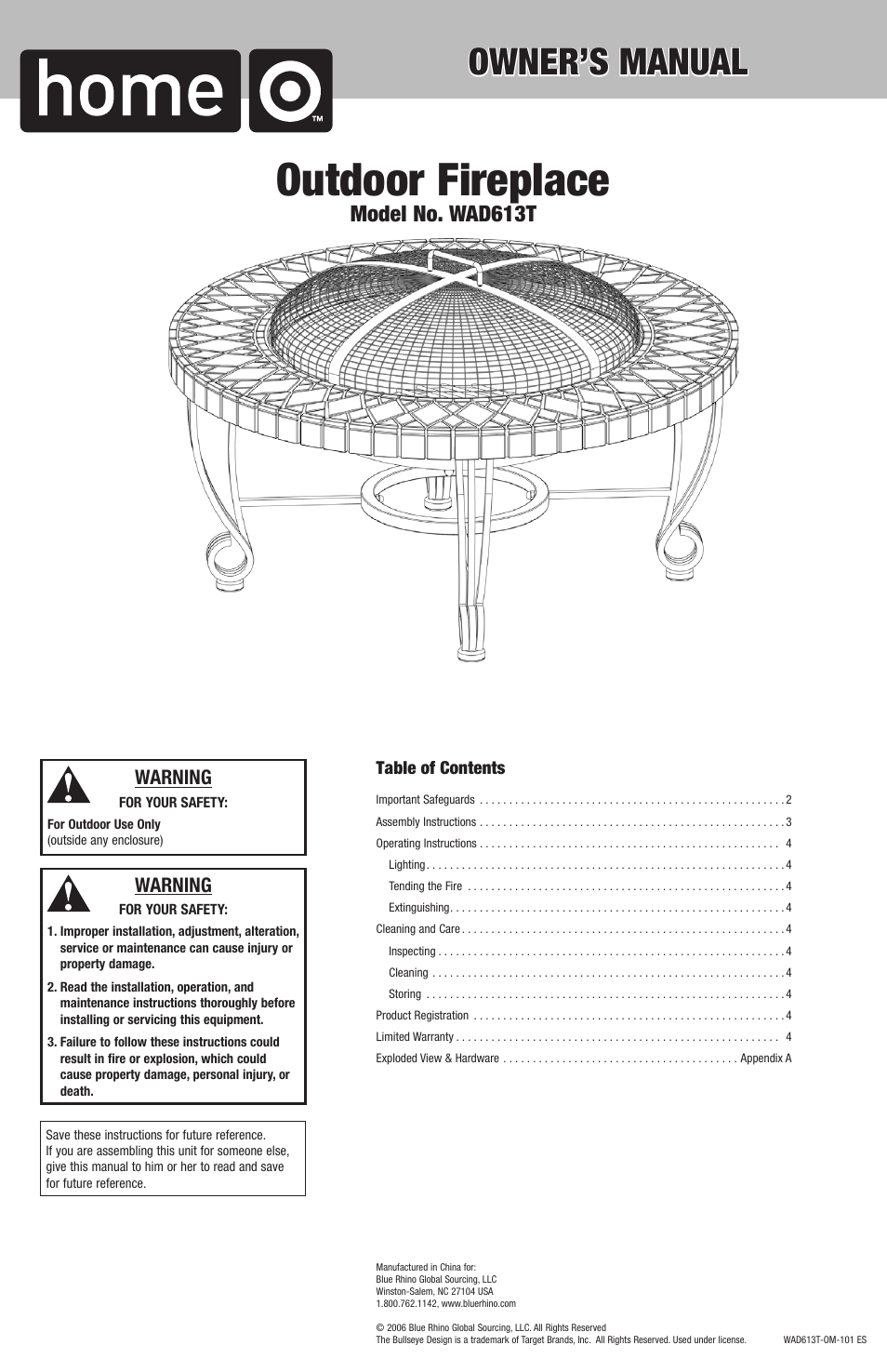 Blue Rhino WAD613T User Manual | 10 pages