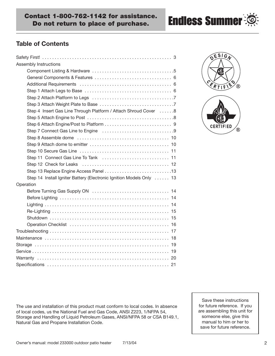 Blue Rhino 233000 User Manual | Page 3 / 44