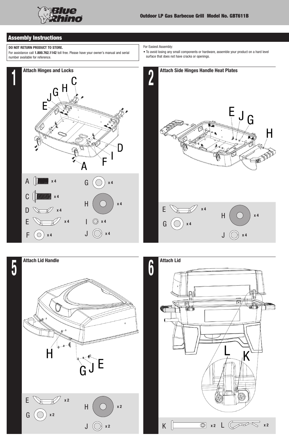 Blue Rhino GBT611B User Manual | Page 4 / 16