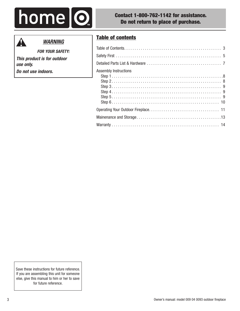 Blue Rhino 009 04 0093 User Manual | Page 4 / 20