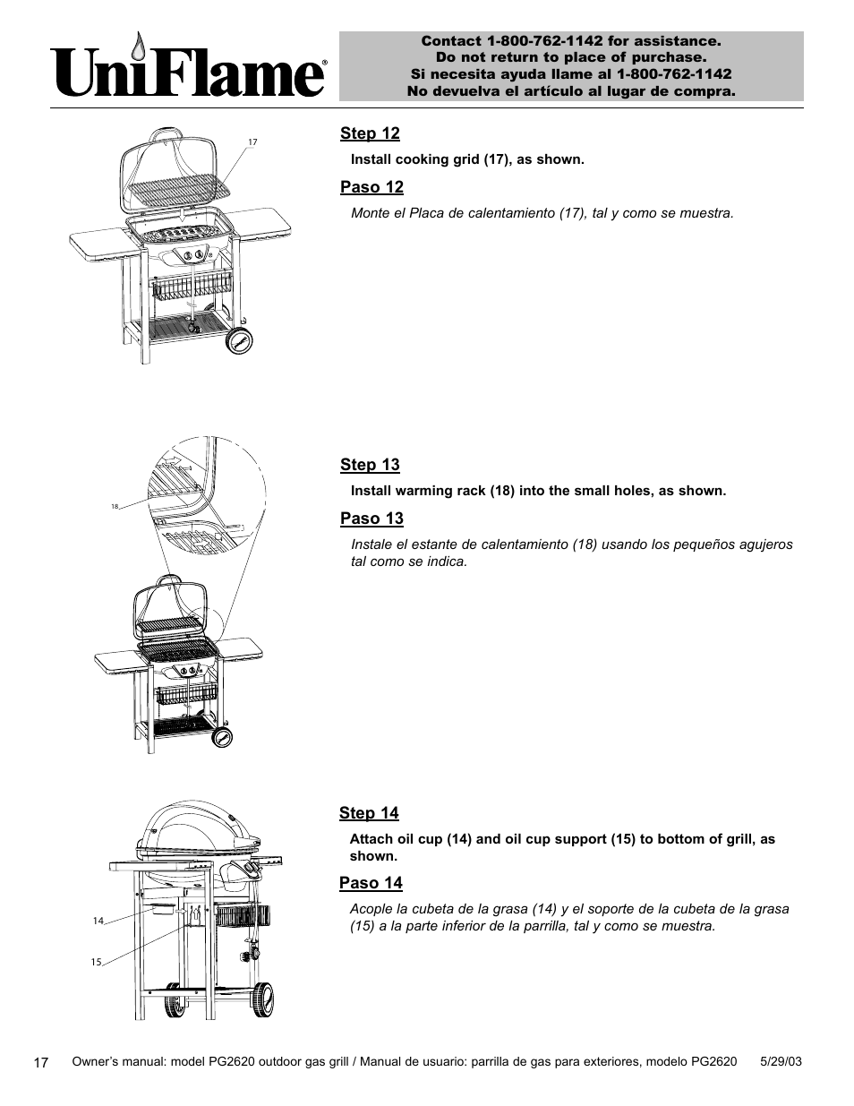 Blue Rhino PG2620 User Manual | Page 18 / 40