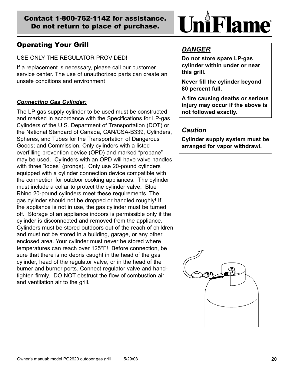 Danger, Caution | Blue Rhino PG2620 User Manual | Page 21 / 40