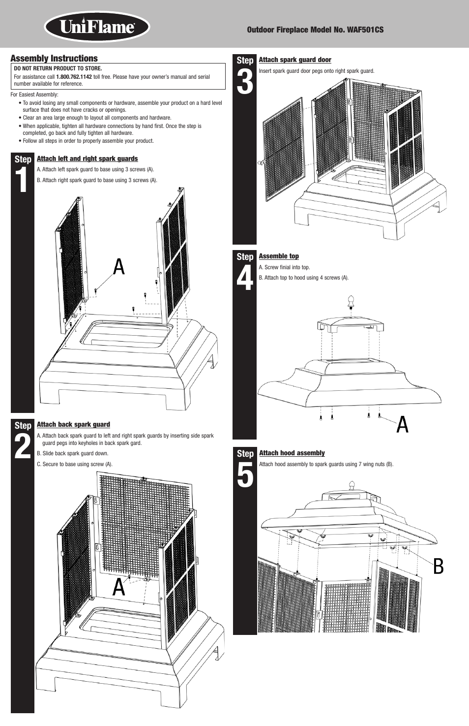 Blue Rhino WAF501CS User Manual | Page 4 / 6