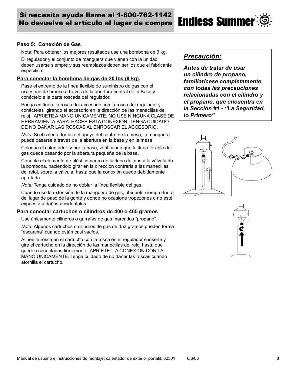 Precaución | Blue Rhino Endless Summer 62301 User Manual | Page 27 / 40