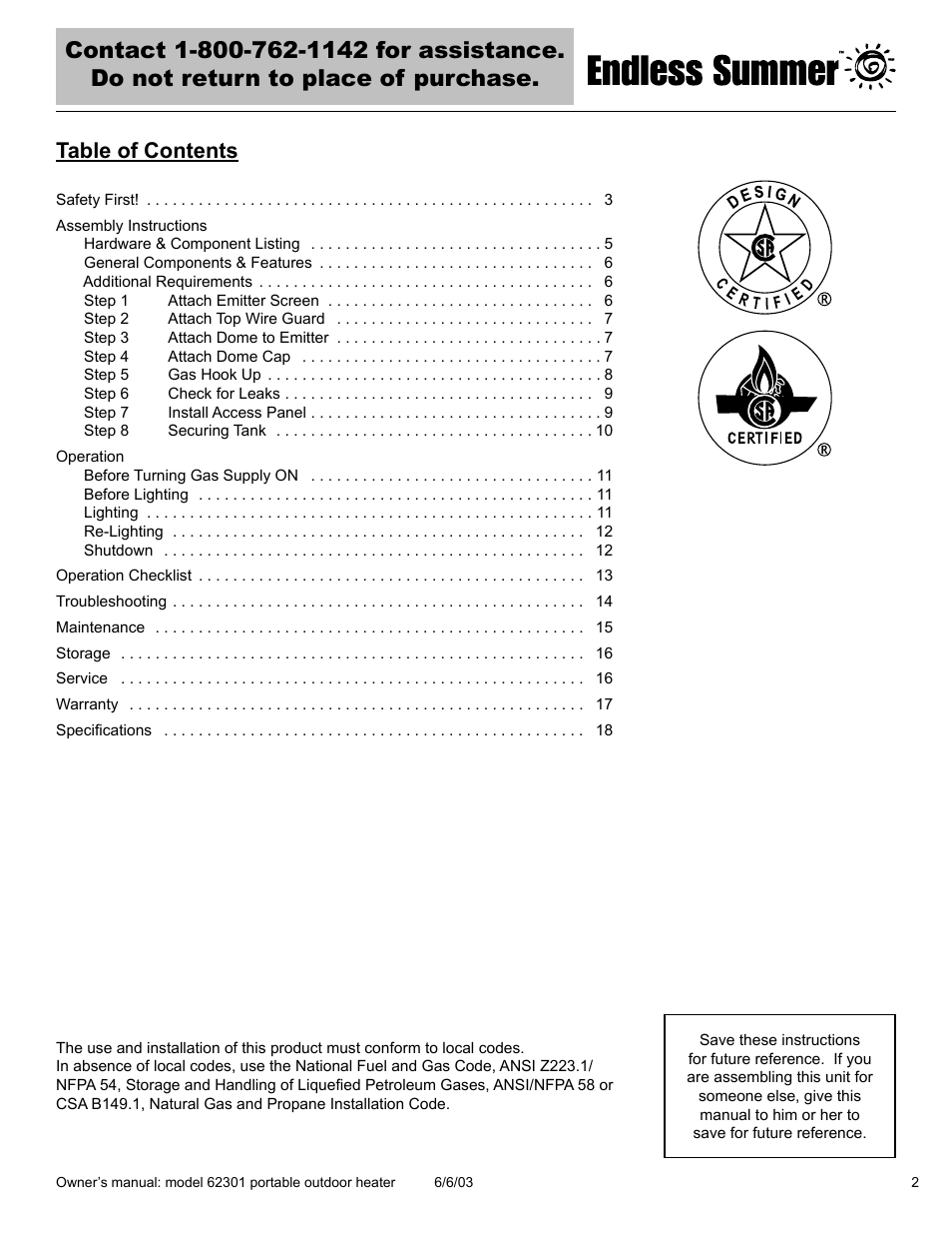 Blue Rhino Endless Summer 62301 User Manual | Page 3 / 40