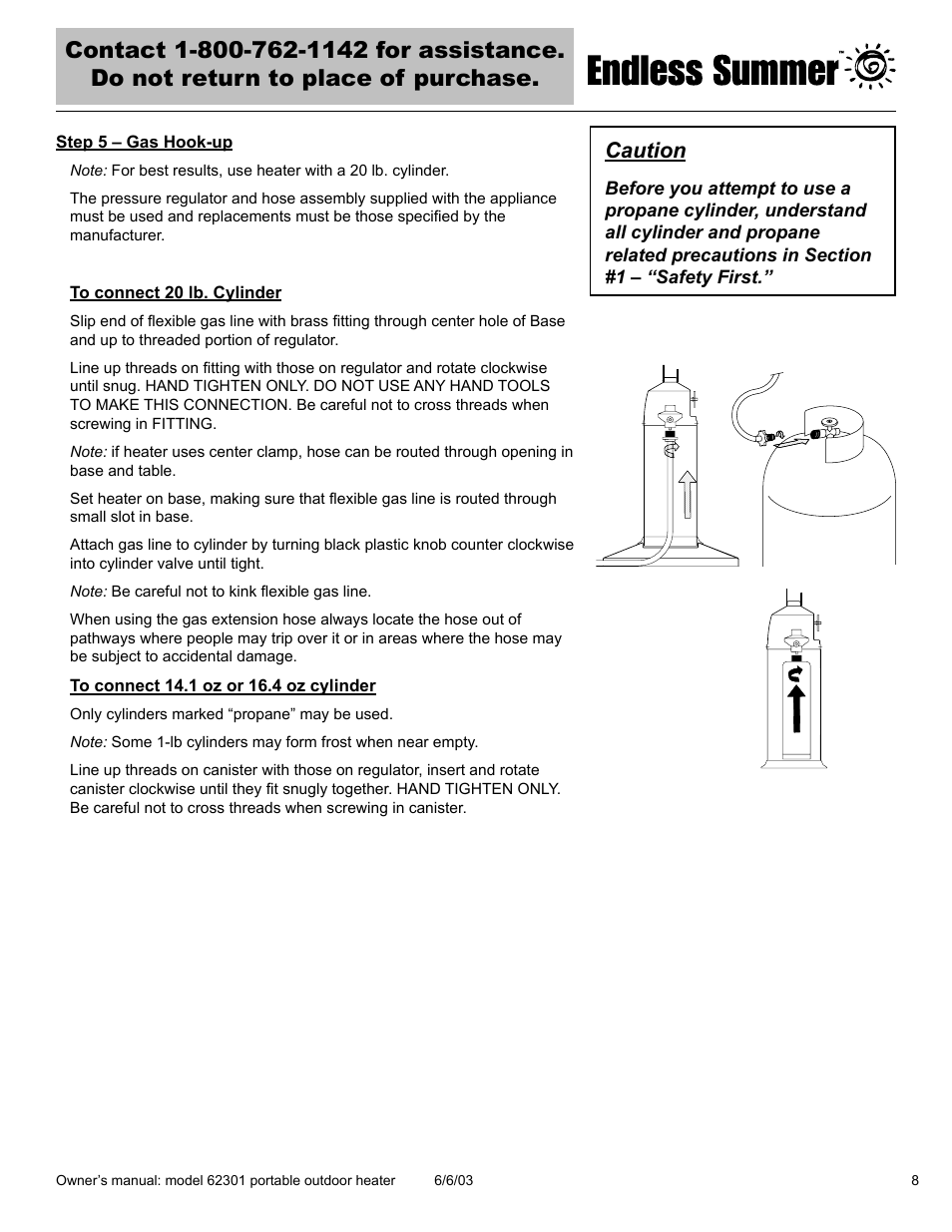Caution | Blue Rhino Endless Summer 62301 User Manual | Page 9 / 40