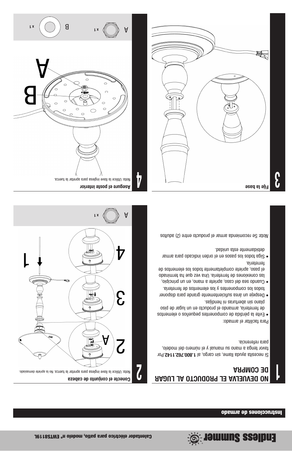 No devuel va el producto al lugar de compra | Blue Rhino EWTS8119L User Manual | Page 9 / 12