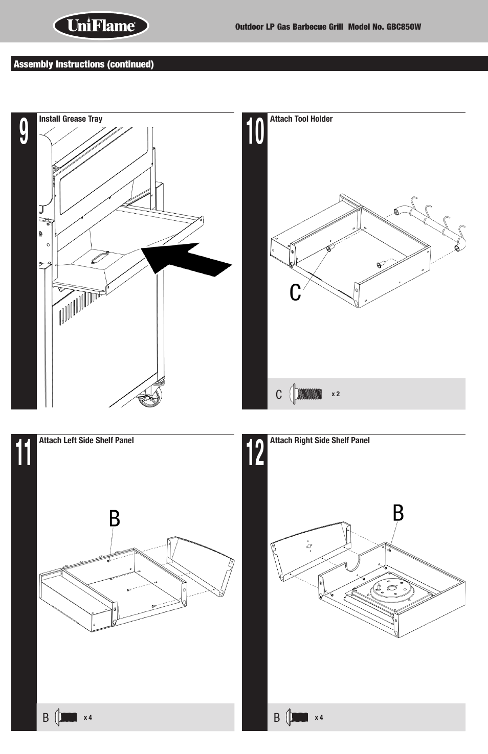 Blue Rhino GBC850W-C User Manual | Page 6 / 28