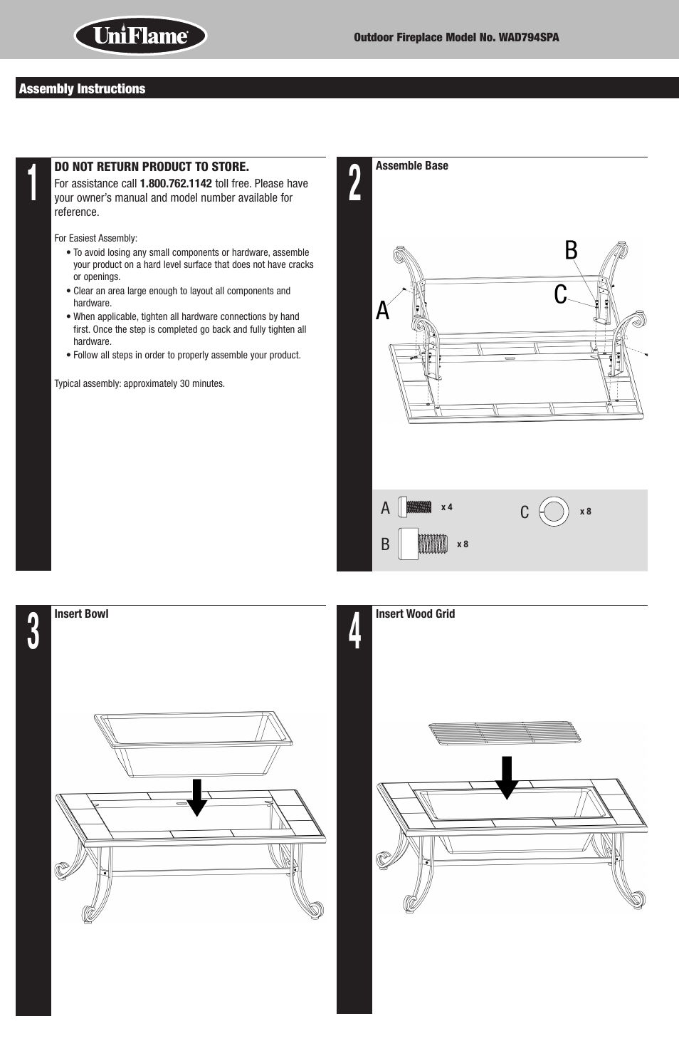 Blue Rhino WAD794SPA User Manual | Page 4 / 8