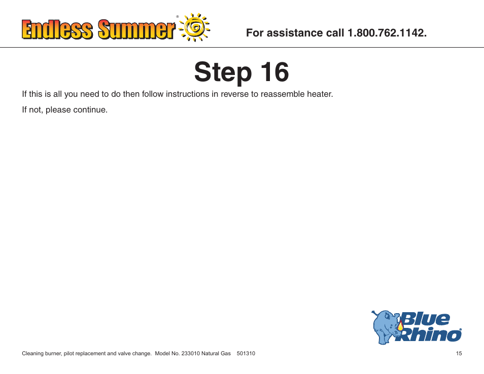Step 16 | Blue Rhino ENDLESS SUMMER 233010 User Manual | Page 16 / 27