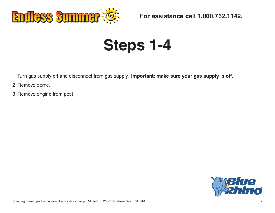Steps 1-4 | Blue Rhino ENDLESS SUMMER 233010 User Manual | Page 3 / 27