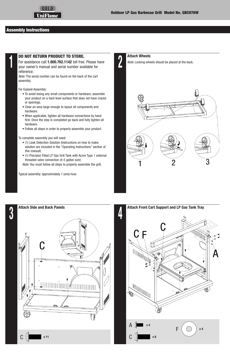 Blue Rhino GBC976W User Manual | Page 4 / 28