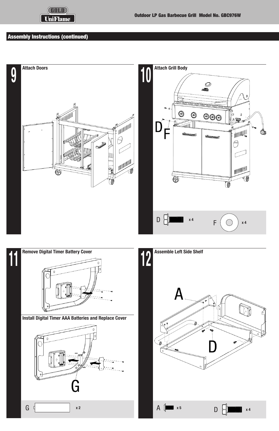 Blue Rhino GBC976W User Manual | Page 6 / 28