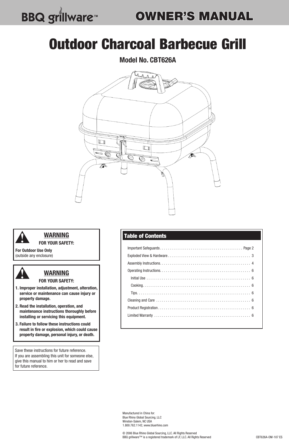 Blue Rhino CBT626A User Manual | 16 pages