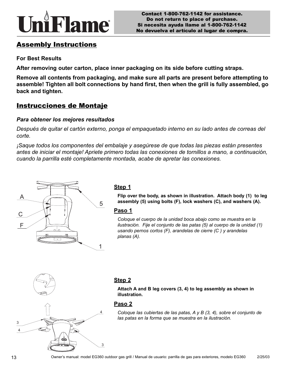 Assembly instructions, Instrucciones de montaje | Blue Rhino EG360 User Manual | Page 14 / 40