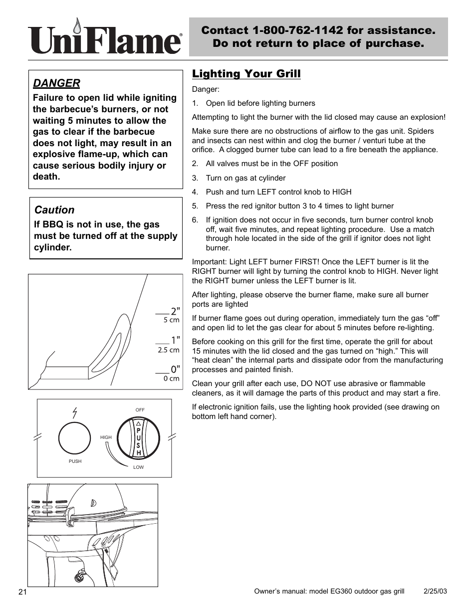 Danger, Caution | Blue Rhino EG360 User Manual | Page 22 / 40