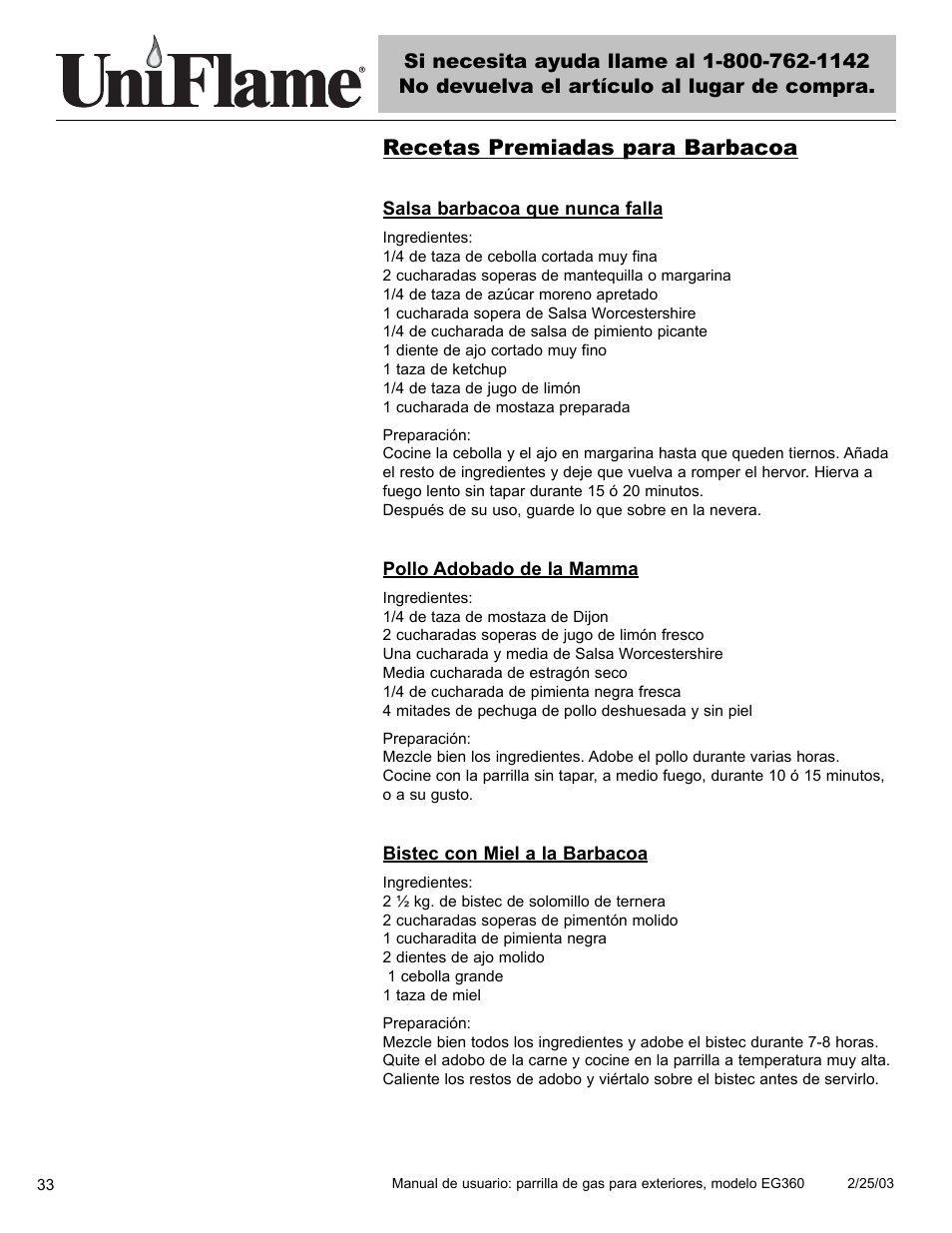 Recetas premiadas para barbacoa | Blue Rhino EG360 User Manual | Page 34 / 40