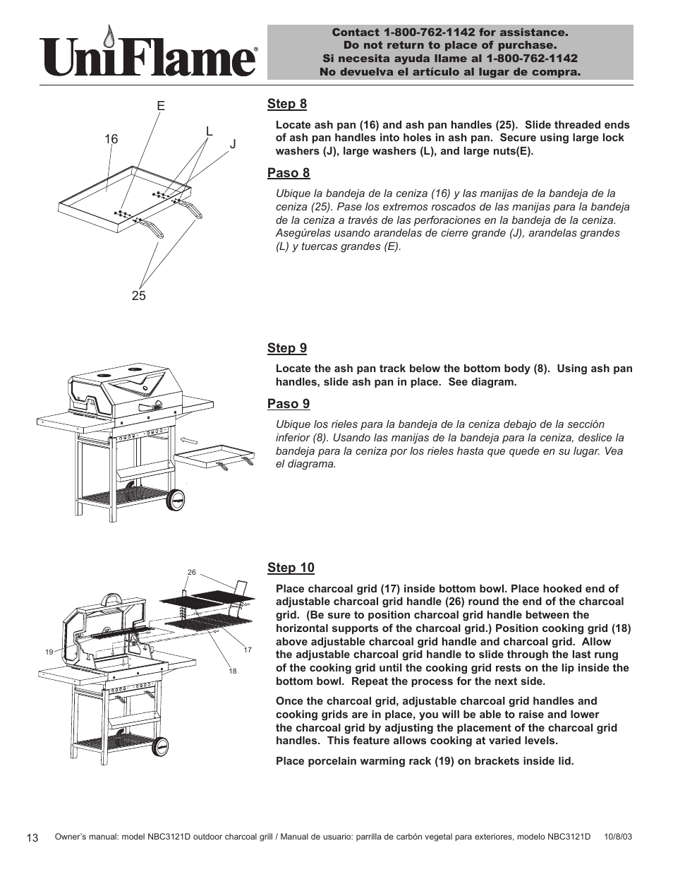 Blue Rhino UniFlame NBC3121D User Manual | Page 14 / 28