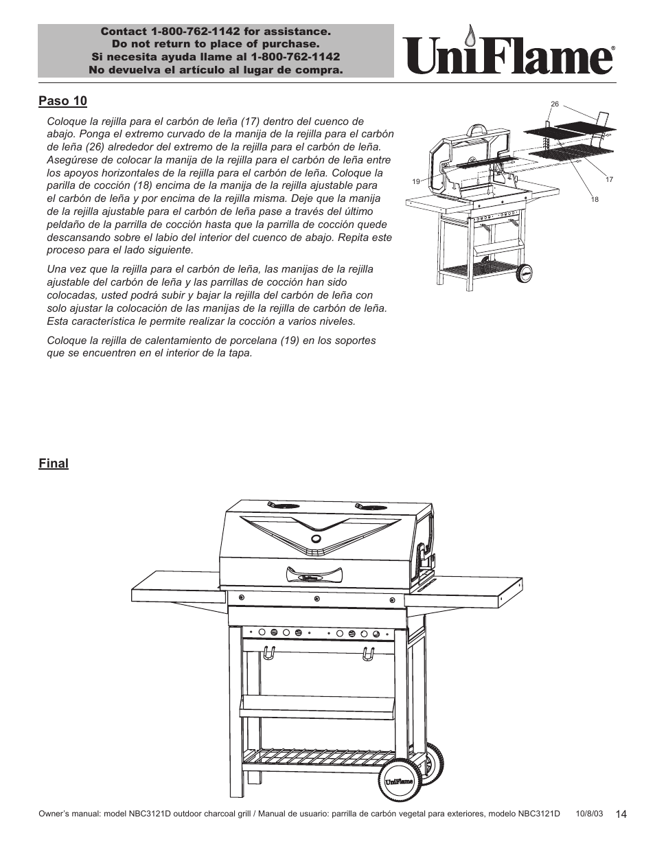 Final paso 10 | Blue Rhino UniFlame NBC3121D User Manual | Page 15 / 28