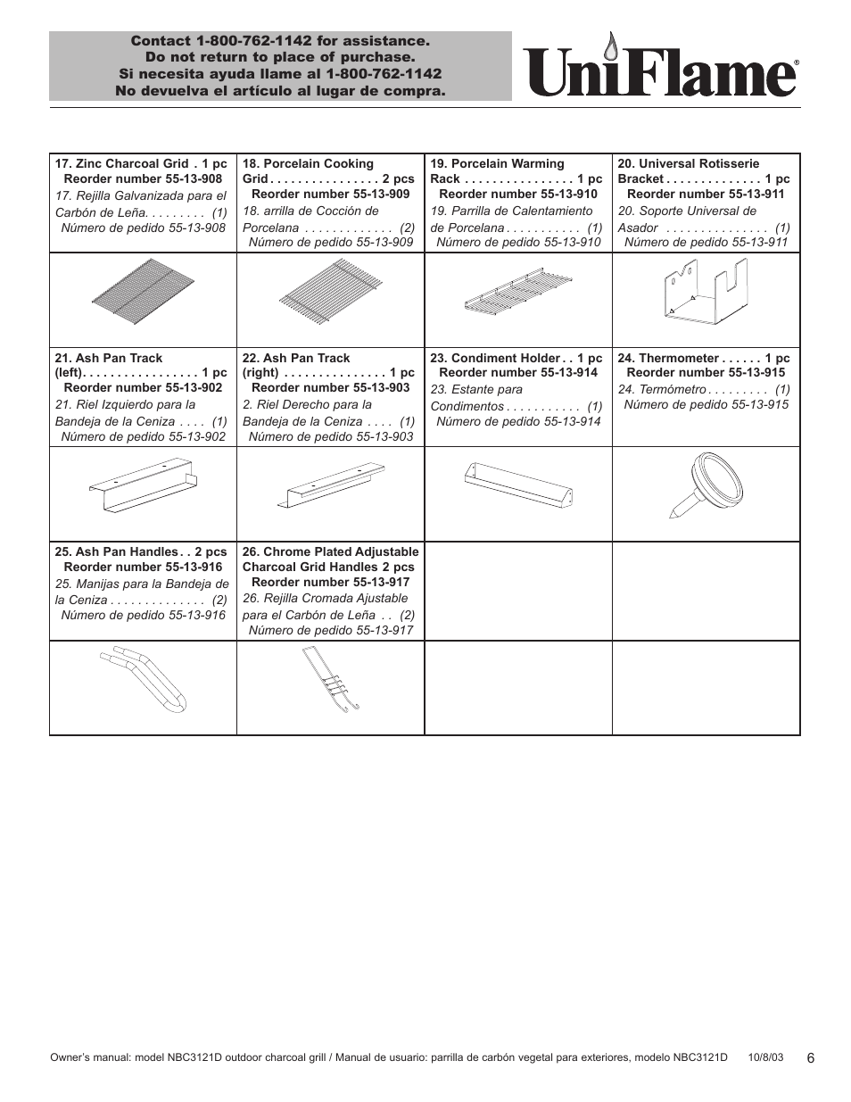 Blue Rhino UniFlame NBC3121D User Manual | Page 7 / 28