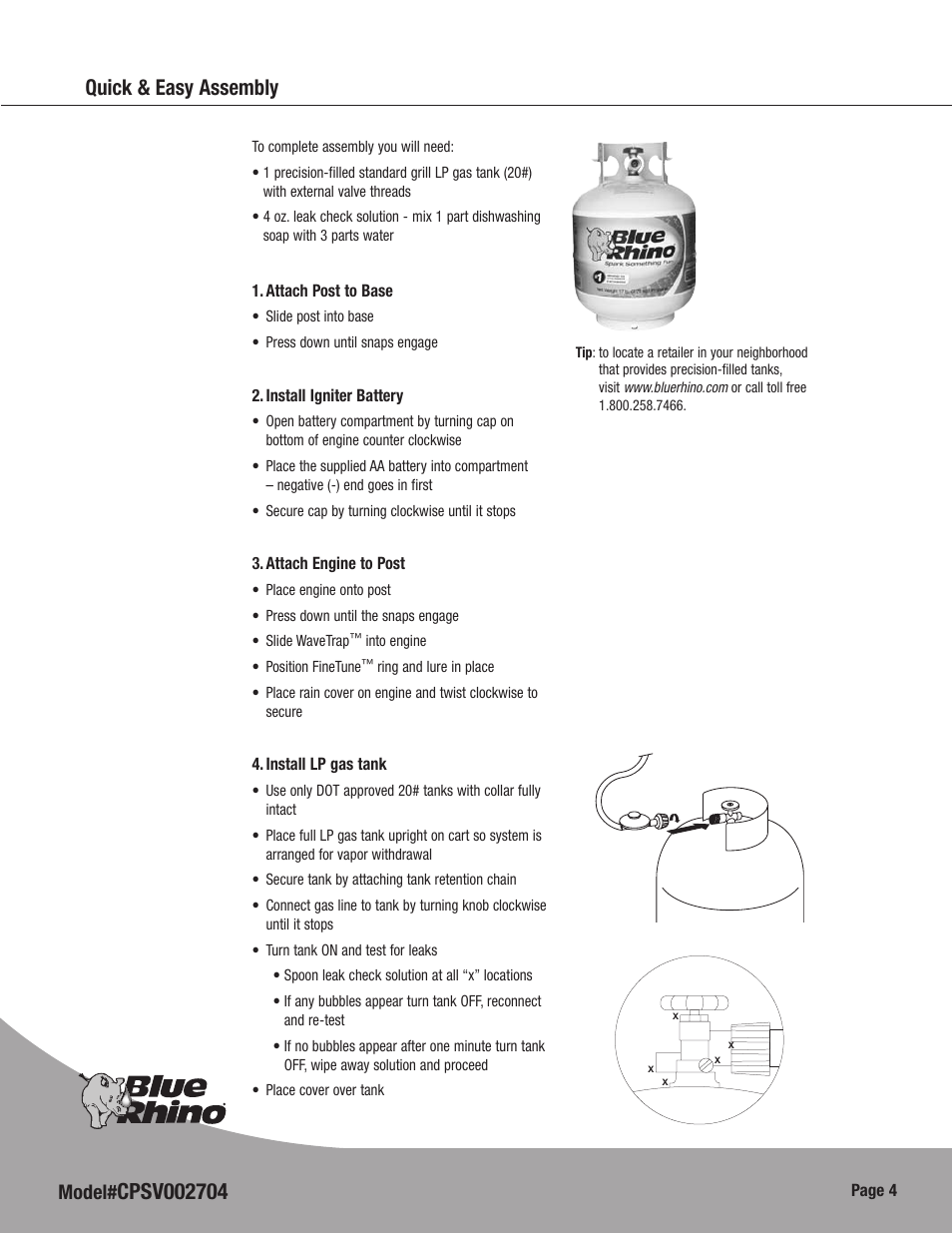 Quick & easy assembly, Model | Blue Rhino CPSV002704 User Manual | Page 6 / 16