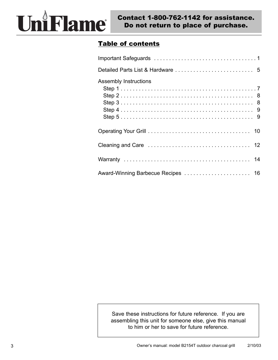 Blue Rhino B2154T User Manual | Page 4 / 24