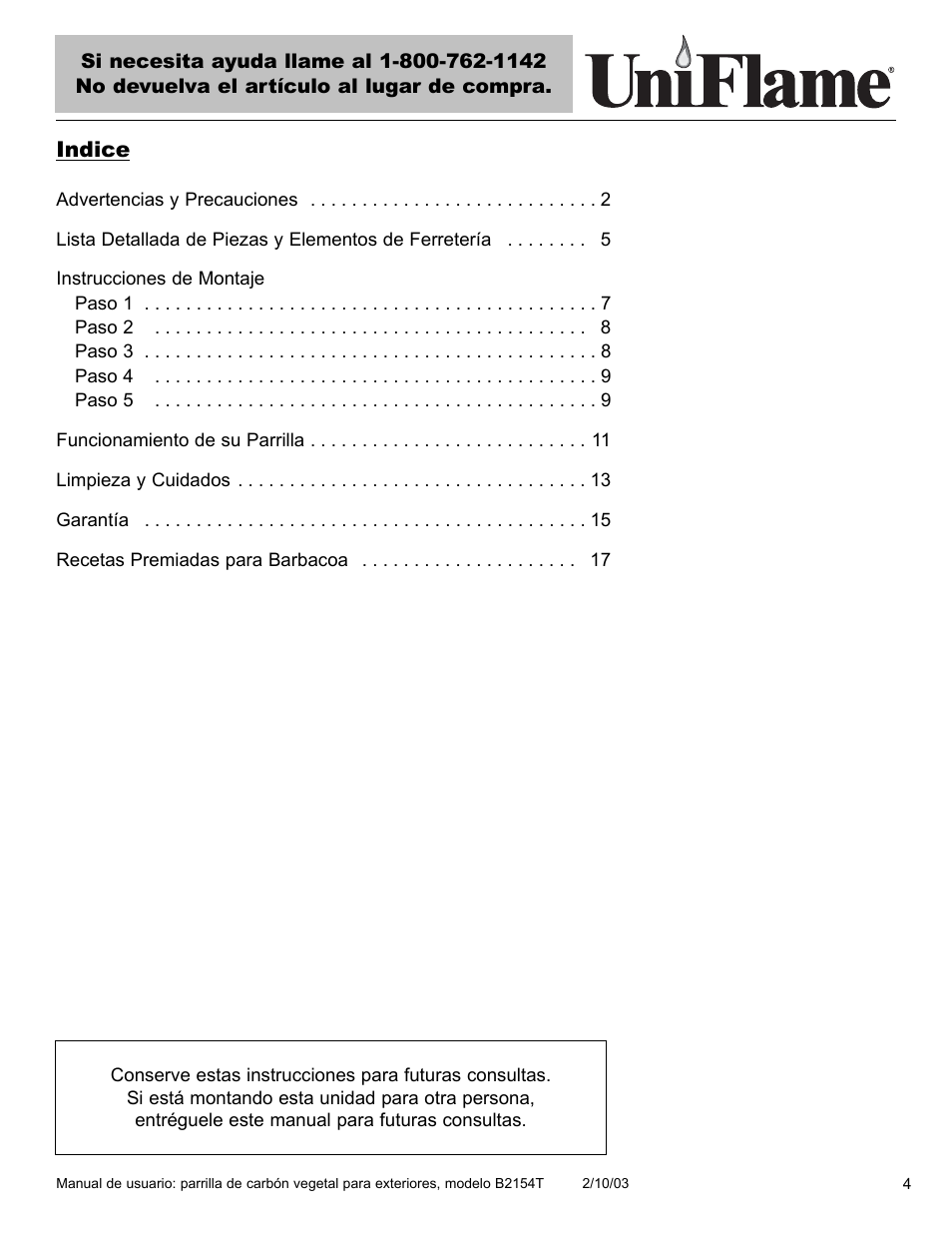 Blue Rhino B2154T User Manual | Page 5 / 24