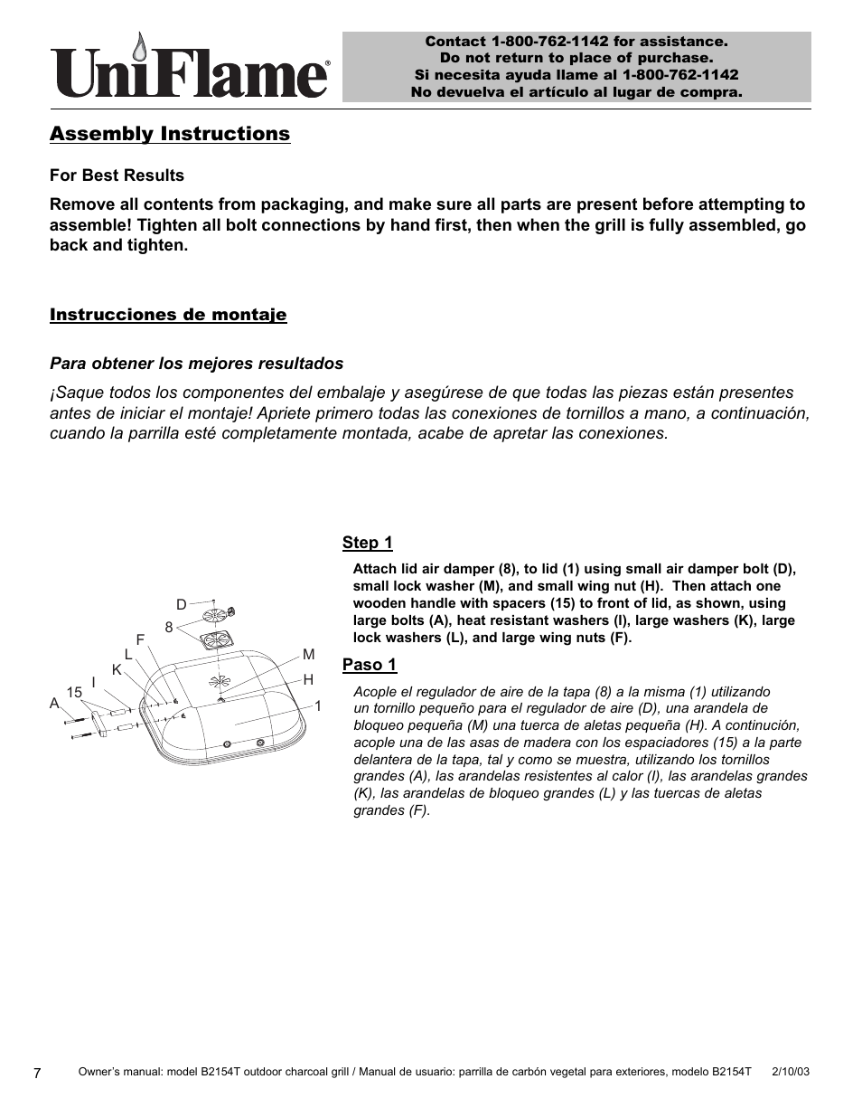 Assembly instructions | Blue Rhino B2154T User Manual | Page 8 / 24