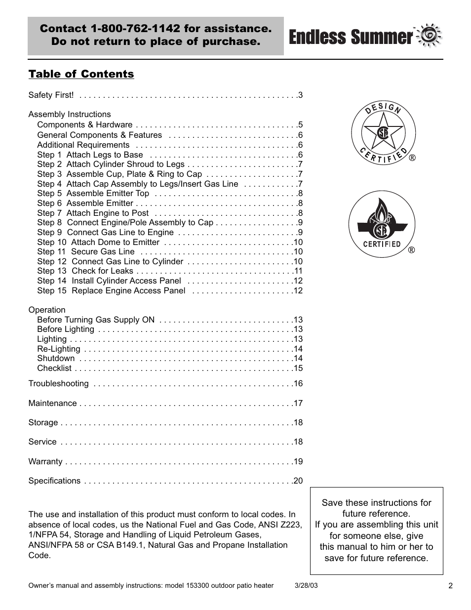Blue Rhino 153300 User Manual | Page 3 / 42