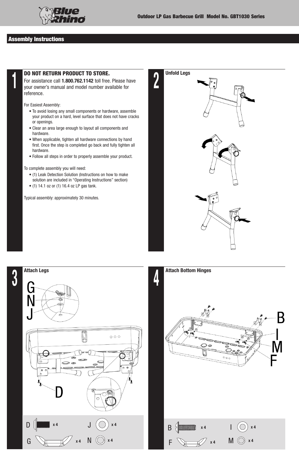 Blue Rhino GBT1030 User Manual | Page 4 / 12