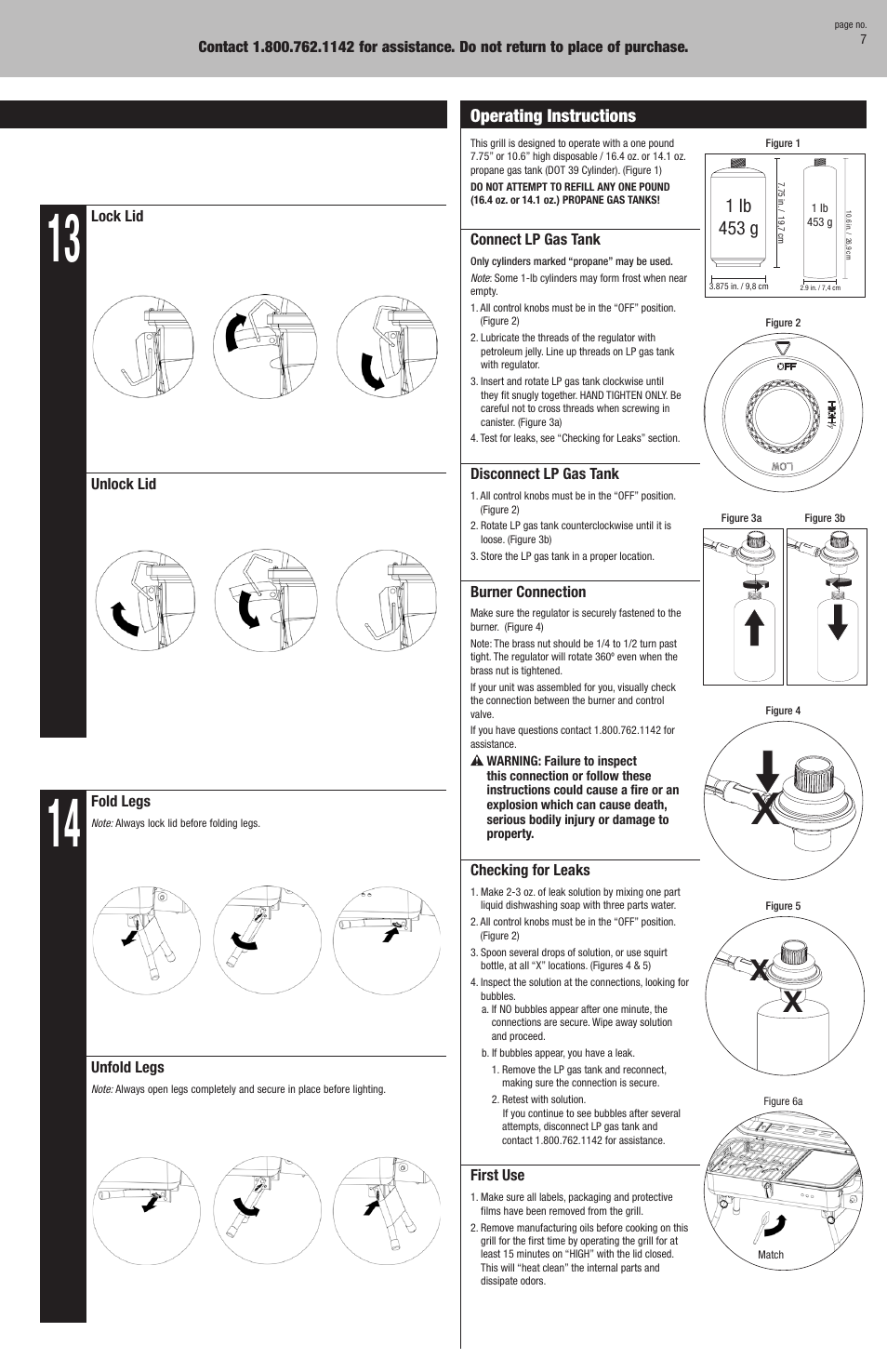 1 lb 453 g, Assembly instructions (continued), Operating instructions | Blue Rhino GBT1030 User Manual | Page 7 / 12