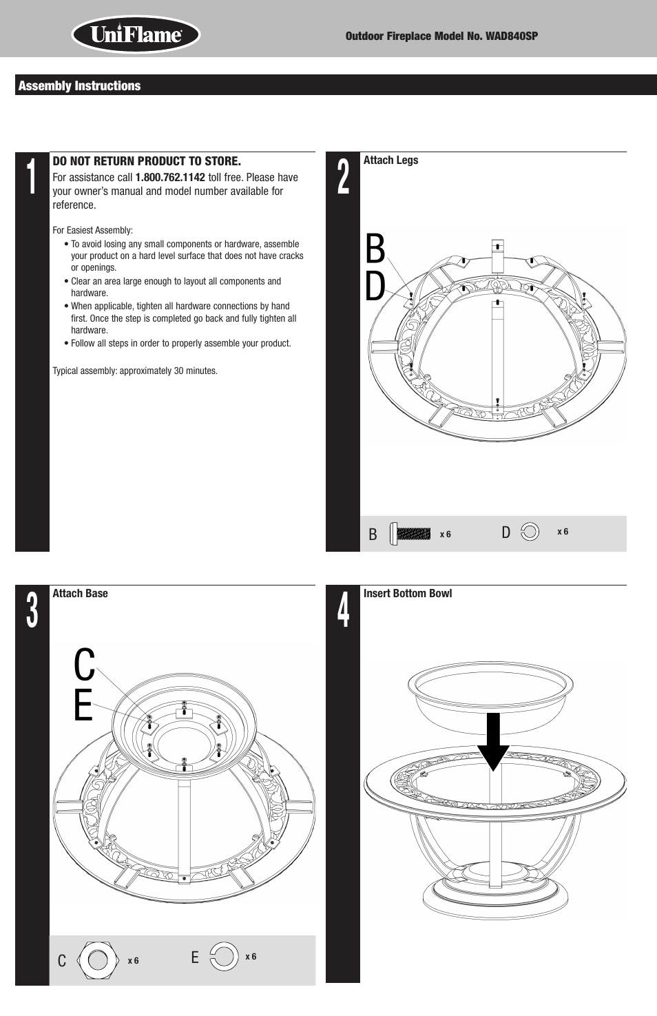 Blue Rhino WAD840SP User Manual | Page 4 / 8