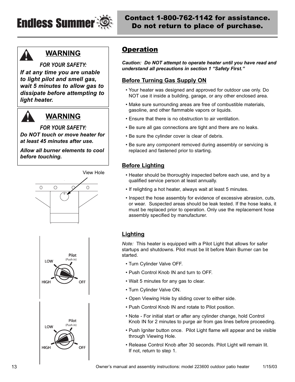 Warning | Blue Rhino 223600 User Manual | Page 14 / 44