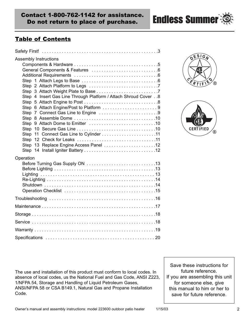 Blue Rhino 223600 User Manual | Page 3 / 44