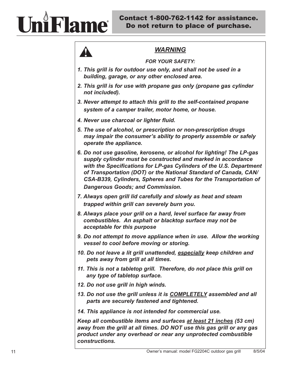 Blue Rhino FG2204C User Manual | Page 12 / 40