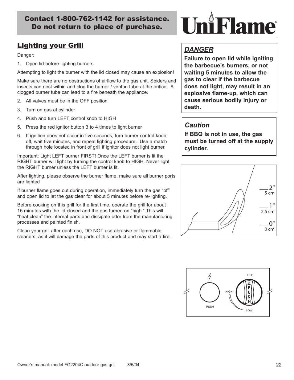 Danger, Caution | Blue Rhino FG2204C User Manual | Page 23 / 40