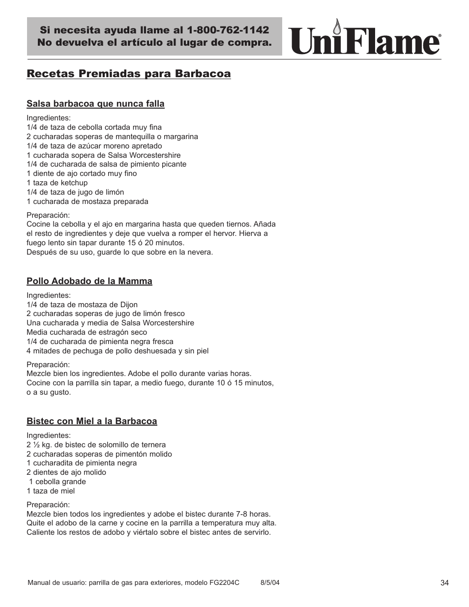Recetas premiadas para barbacoa | Blue Rhino FG2204C User Manual | Page 35 / 40