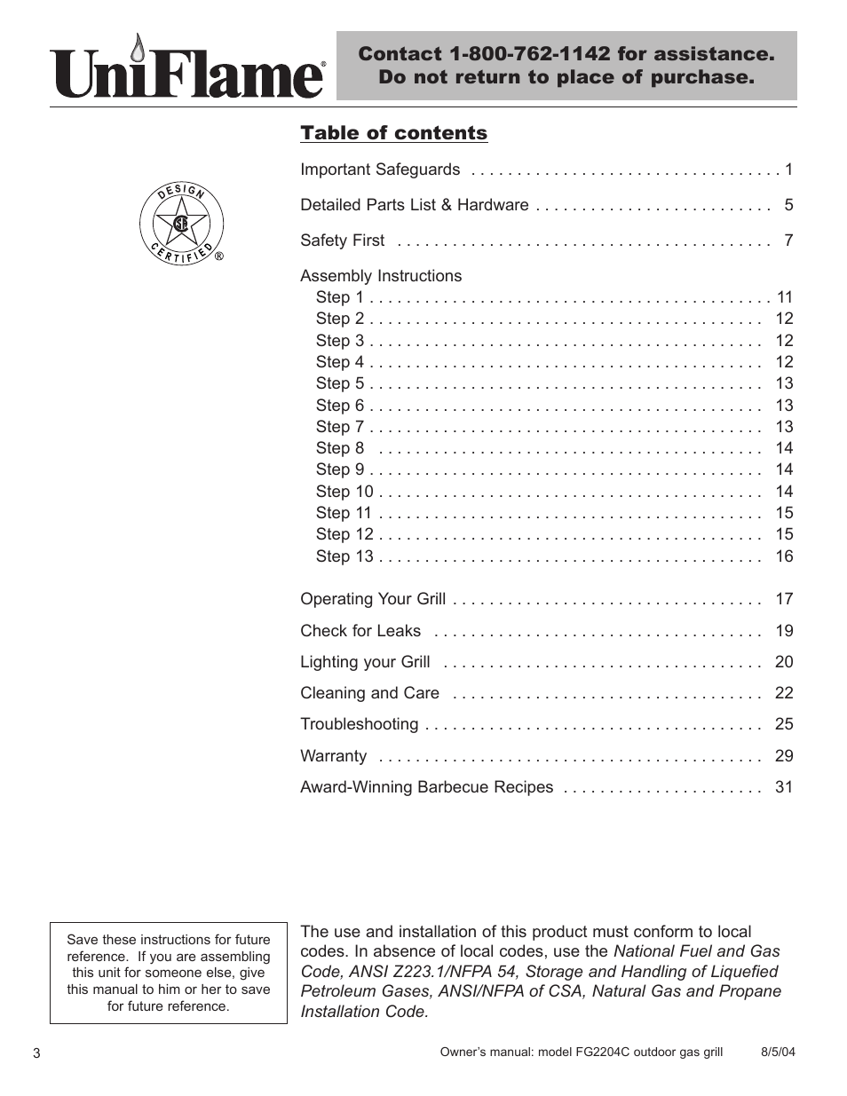 Blue Rhino FG2204C User Manual | Page 4 / 40