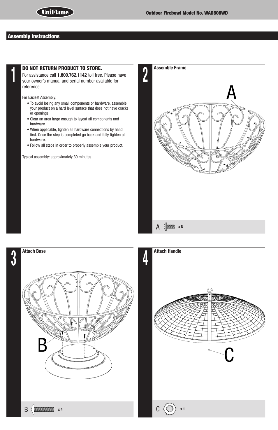 Blue Rhino WAD808WD User Manual | Page 4 / 12