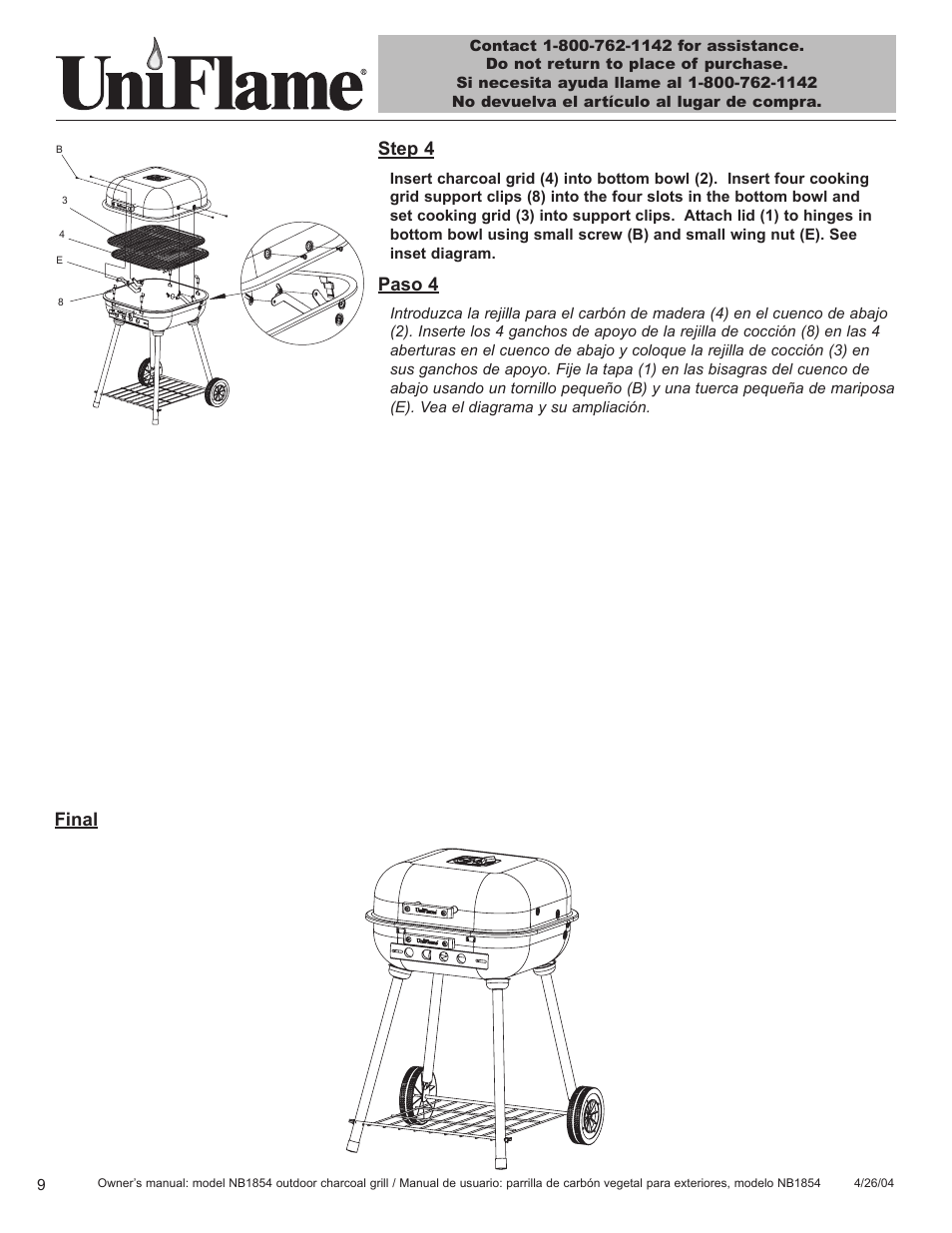 Blue Rhino NB1854 User Manual | Page 10 / 24