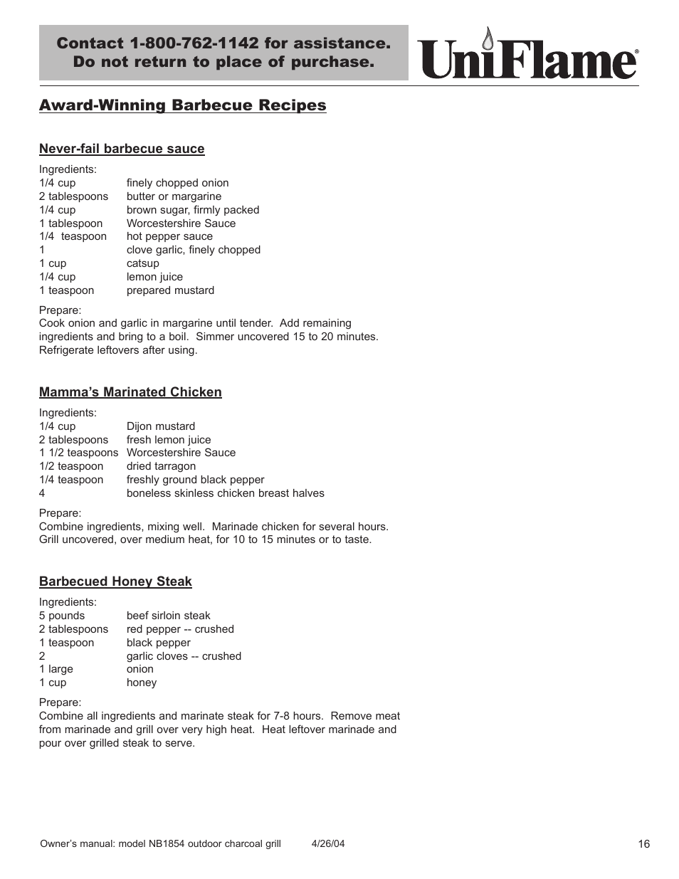 Blue Rhino NB1854 User Manual | Page 17 / 24