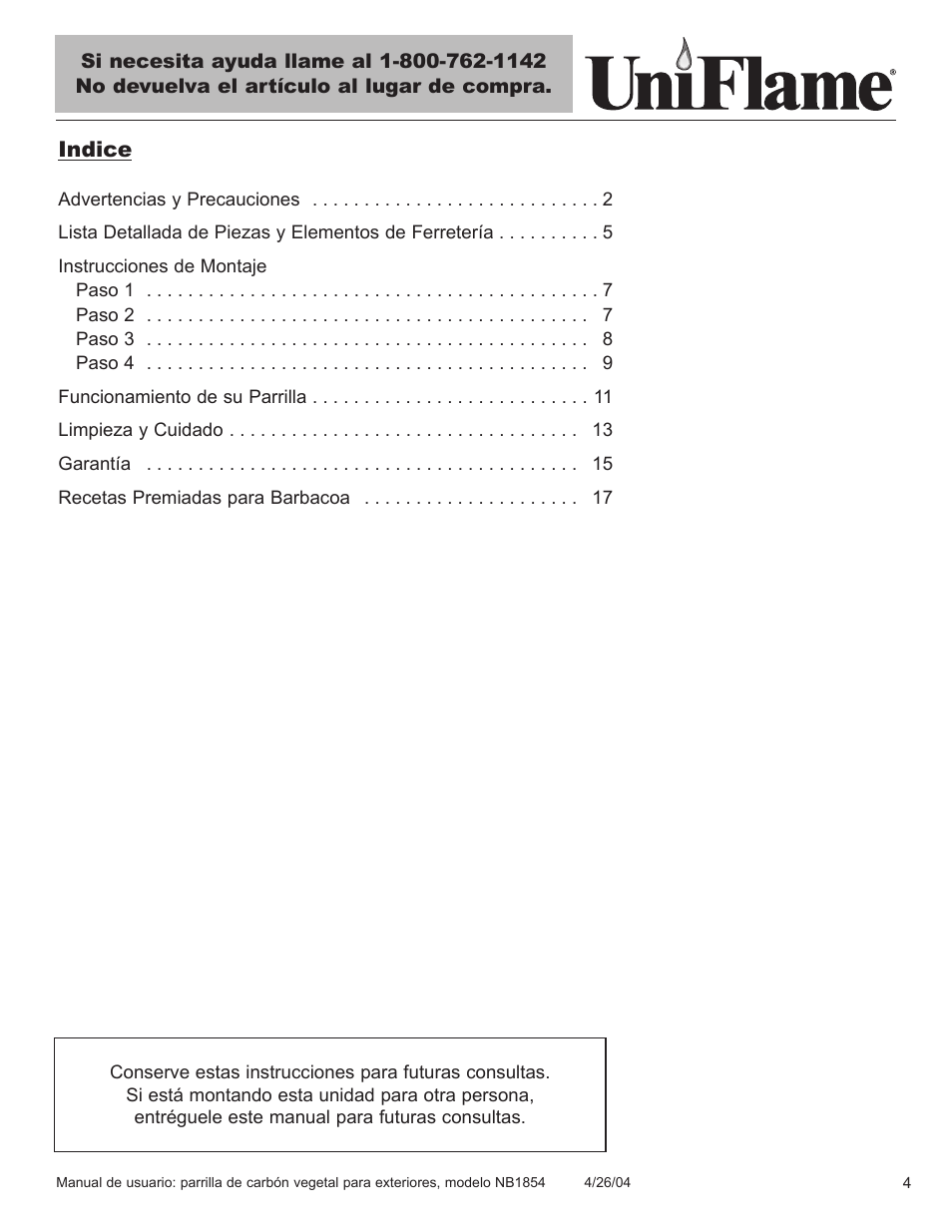 Blue Rhino NB1854 User Manual | Page 5 / 24