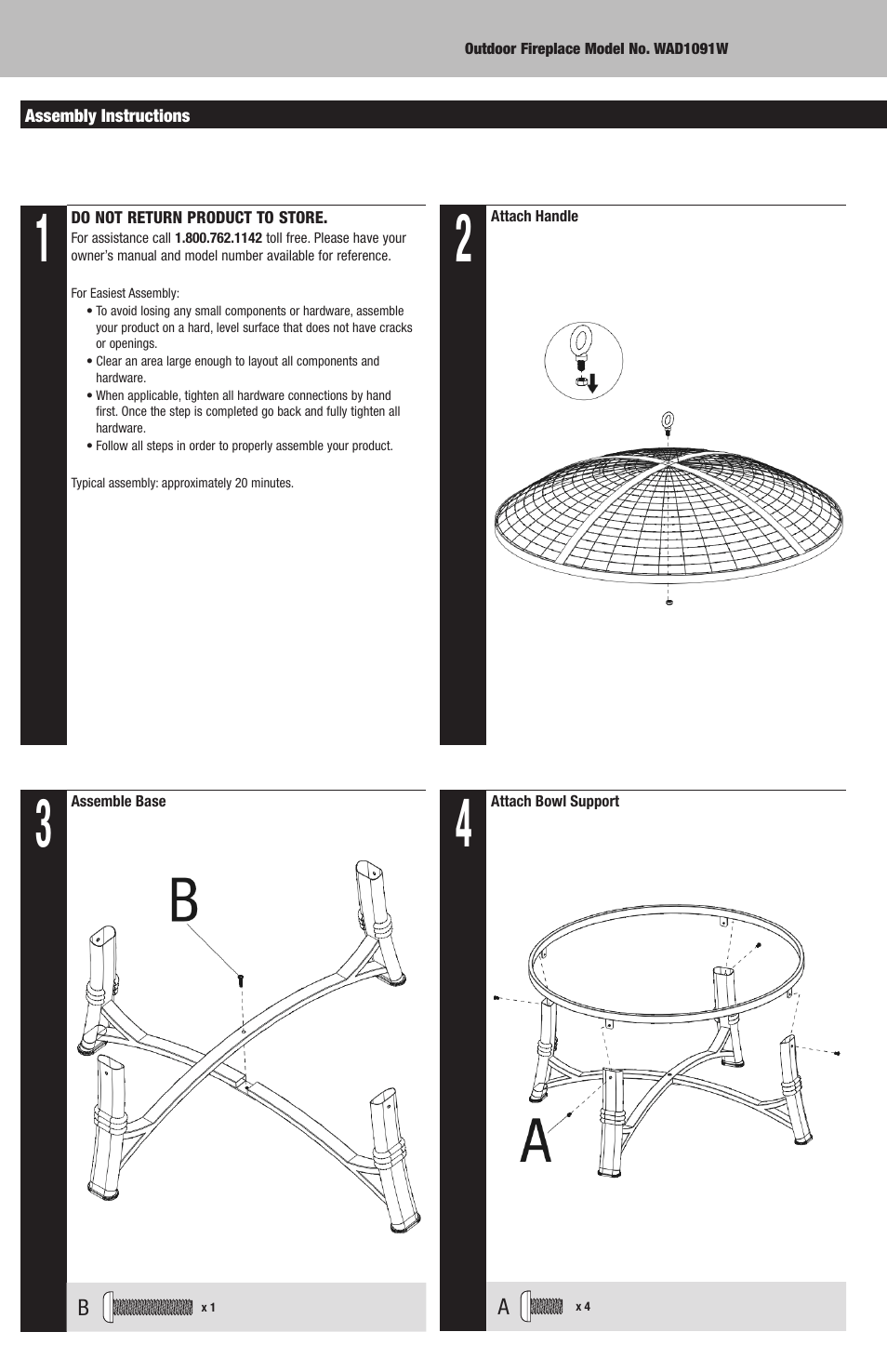 Blue Rhino WAD1091W User Manual | Page 4 / 12