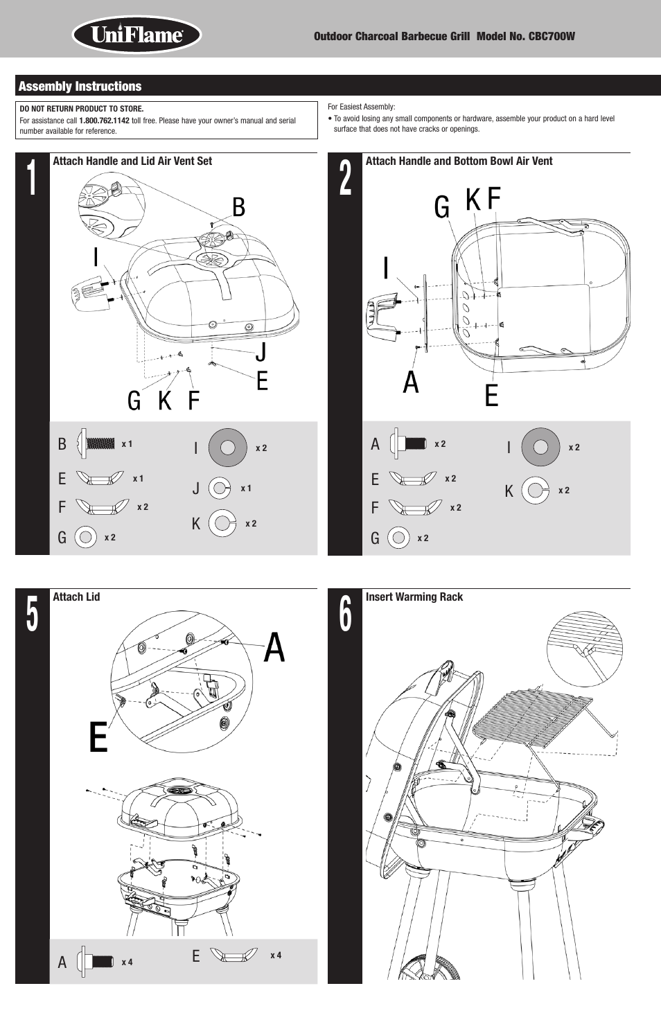 Blue Rhino CBC700W User Manual | Page 4 / 16