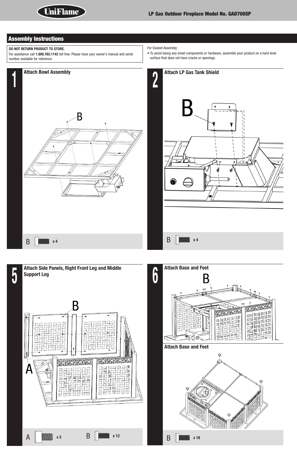 Blue Rhino GAD700SP User Manual | Page 4 / 12