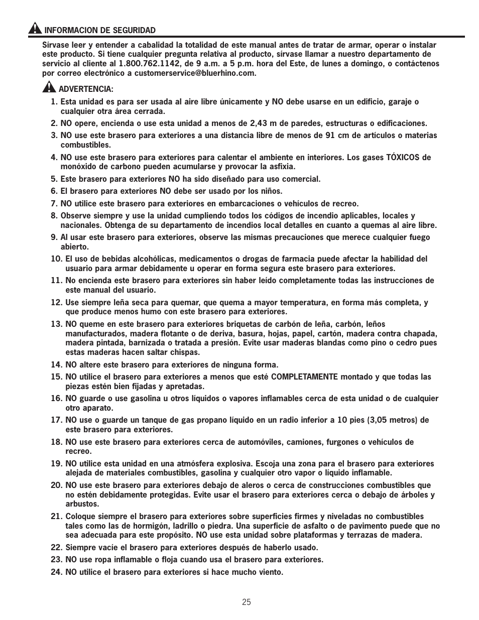 Blue Rhino WAD8160L User Manual | Page 25 / 36