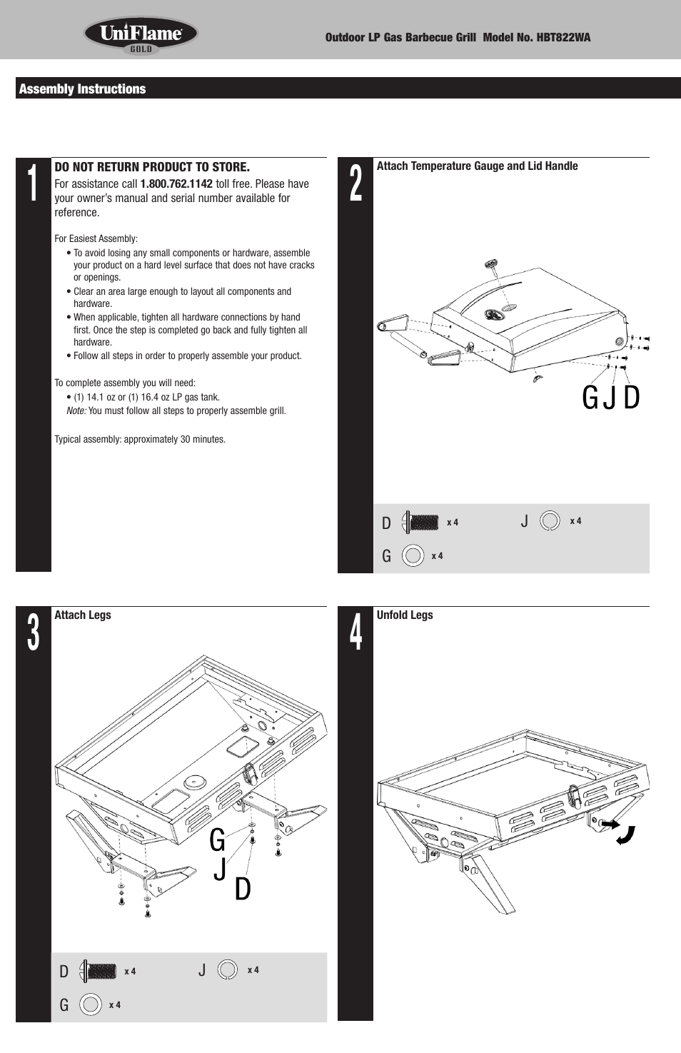 Blue Rhino HBT822WA User Manual | Page 4 / 20