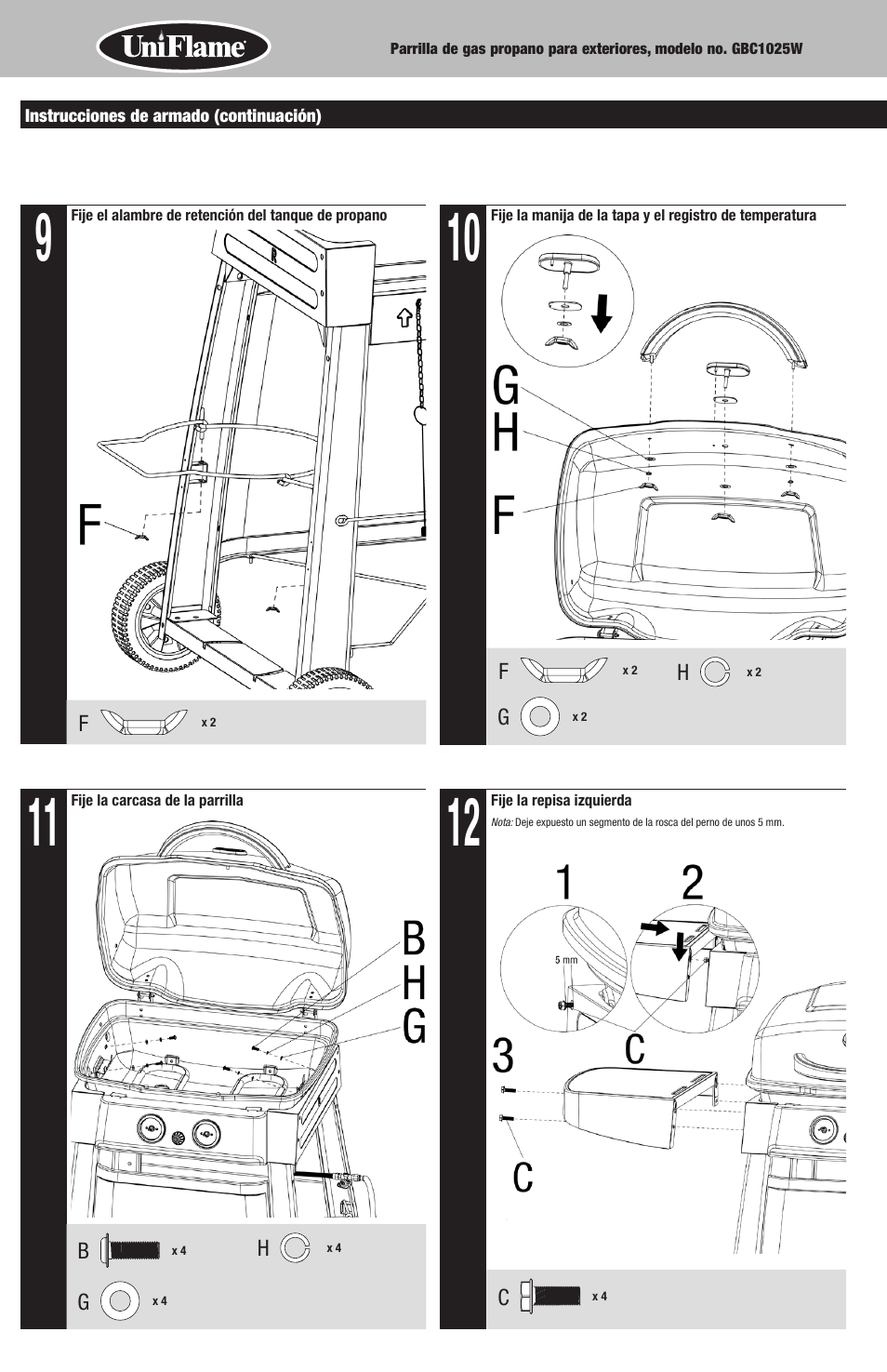 Blue Rhino GBC1025W User Manual | Page 20 / 28